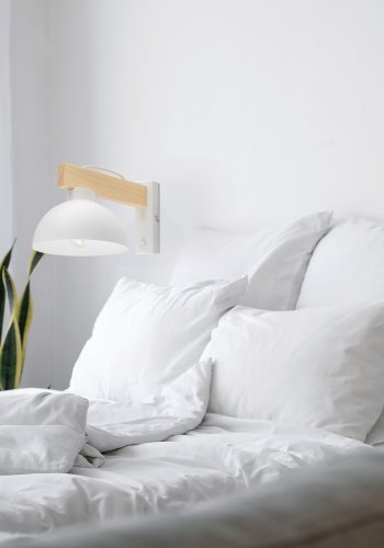 TK Oslo vglampe - hvid metal og tr