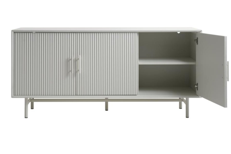 Palma sknk, m. 3 lger og hylder - greige MDF og metal (B:160)