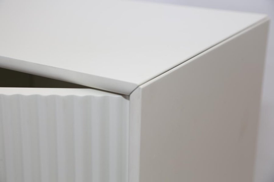 Palma skab, m. 2 lger og hylder - greige MDF og metal (H:125)