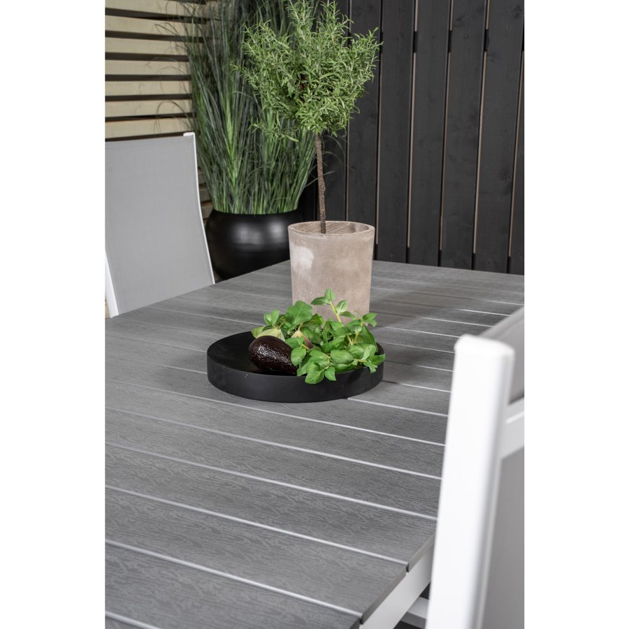 VENTURE DESIGN havest, m. Levels bord, m. udtrk og 6 Copacabana recliner stole - aintwood/alu 