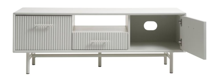 Palma TV-bord, m. 2 lger og 1 skuffe - greige MDF og metal (140x45)