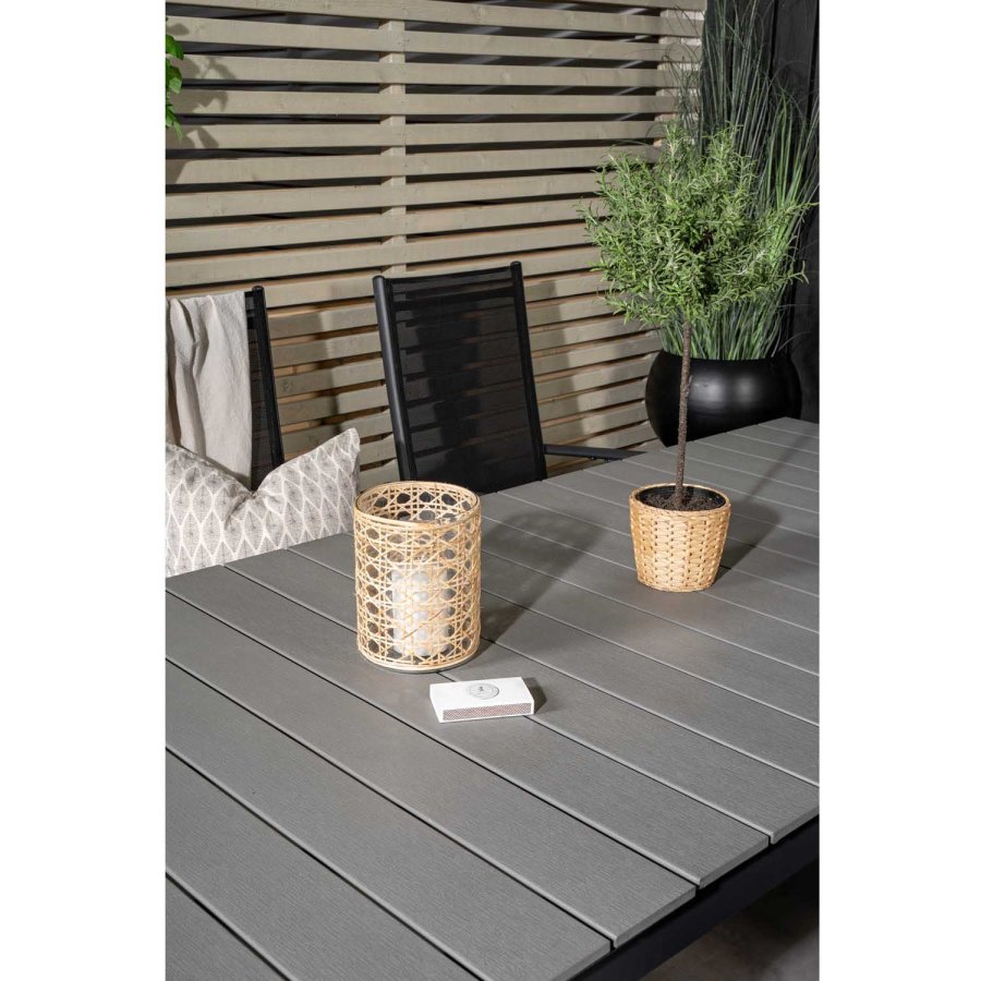 VENTURE DESIGN havest, m. Levels bord, m. udtrk og 6 Break 5:pos. stole - aintwood/alu/textilene