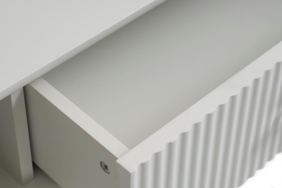 Palma sofabord, m. 1 rum og 1 skuffe - greige MDF og metal (60x120)