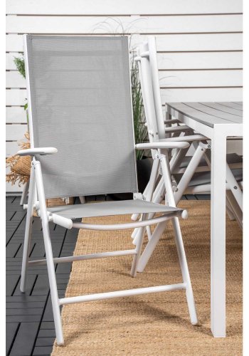 VENTURE DESIGN havest, m. Break bord (205x90) og 6 Break 5:pos. stole - aintwood/alu/textilene