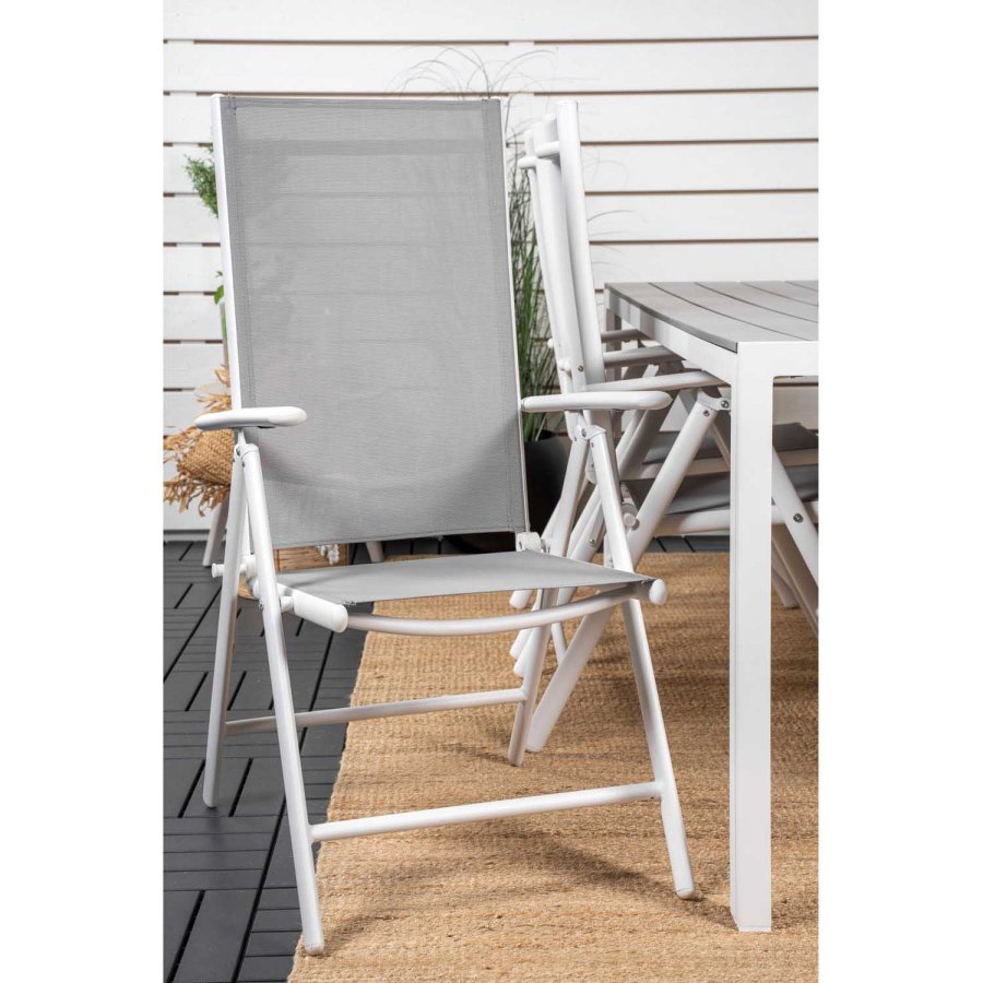 VENTURE DESIGN havest, m. Break bord (205x90) og 6 Break 5:pos. stole - aintwood/alu/textilene