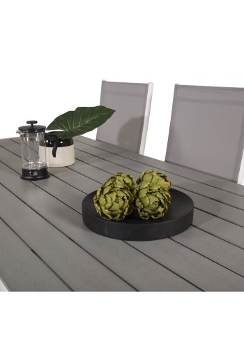 VENTURE DESIGN havest, m. Break bord (205x90) og 6 Break 5:pos. stole - aintwood/alu/textilene