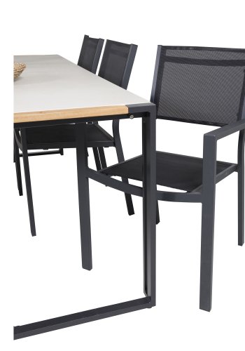 VENTURE DESIGN havest, m. Texas bord (200x100) og 6 Copacabana stole, m. armln - teak/alu