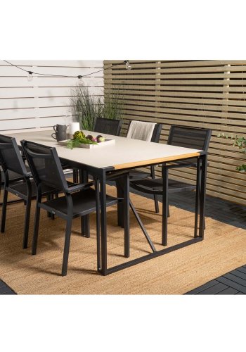 VENTURE DESIGN havest, m. Texas bord (200x100) og 6 Copacabana stole, m. armln - teak/alu