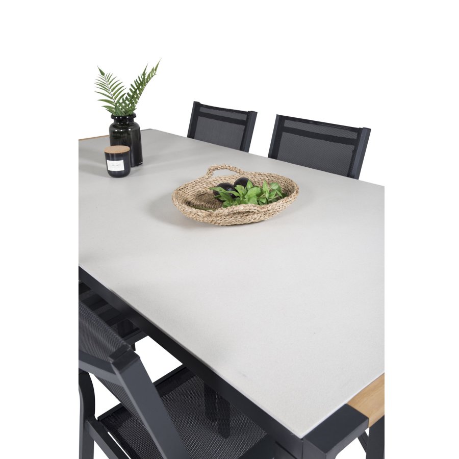 VENTURE DESIGN havest, m. Texas bord (200x100) og 6 Copacabana stole, m. armln - teak/alu