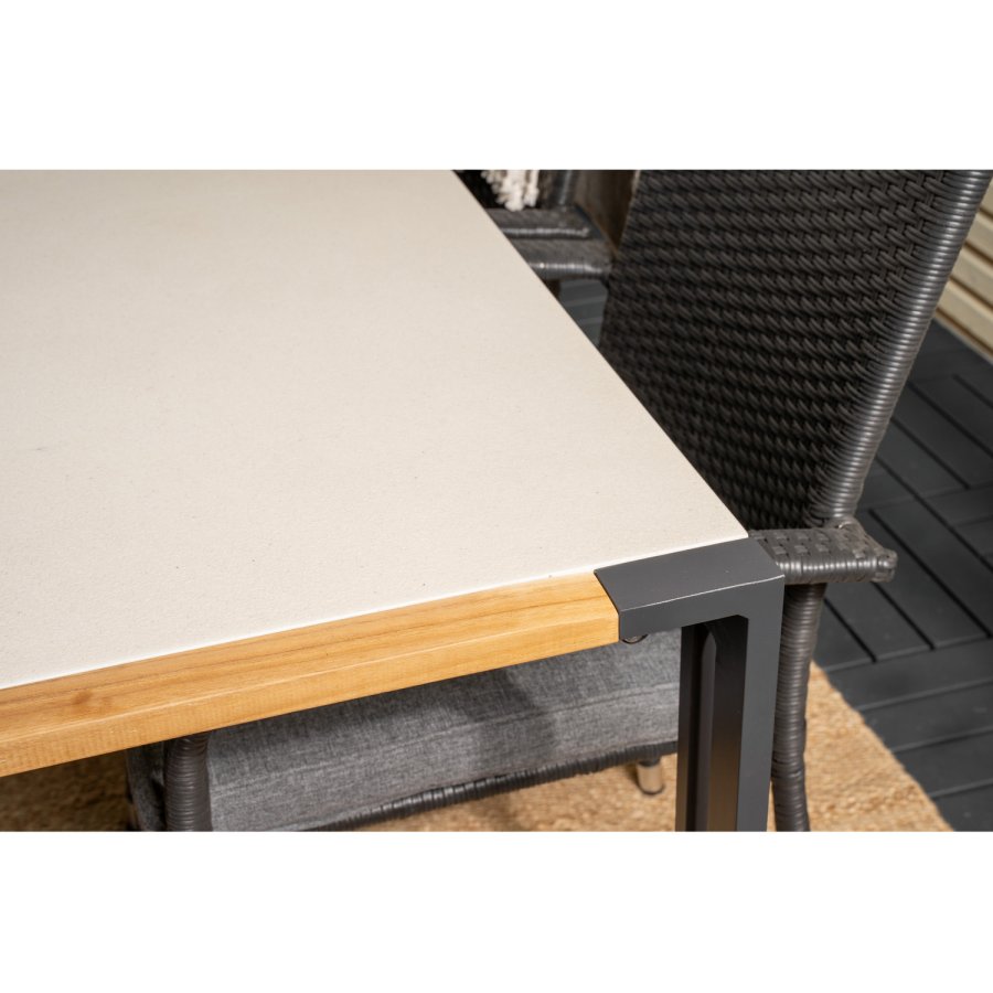 VENTURE DESIGN havest, m. Texas bord (200x100) og 6 Anna stole, m. armln - teak/alu/rattan 