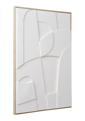 HOUSE NORDIC Madeline relief vgdekoration, No.1, rektangulr - hvid canvas, MDF, polystyrene 60x90