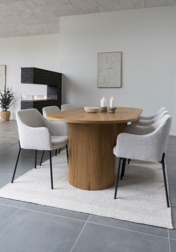 HOUSE NORDIC Madeline relief vgdekoration, No.1, rektangulr - hvid canvas, MDF, polystyrene 60x90