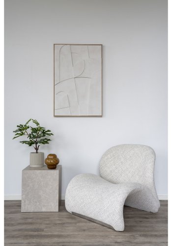 HOUSE NORDIC Madeline relief vgdekoration, No.1, rektangulr - hvid canvas, MDF, polystyrene 60x90