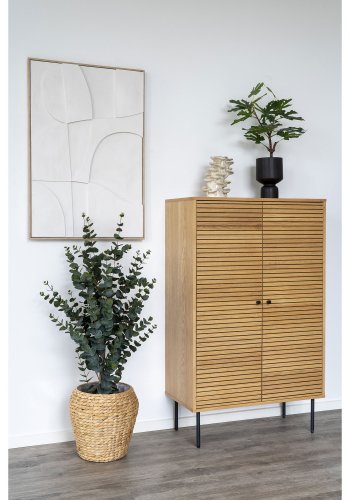 HOUSE NORDIC Madeline relief vgdekoration, No.2, rektangulr - hvid canvas, MDF, polystyrene 60x90