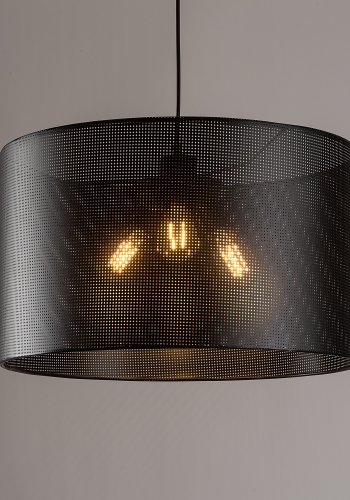 TK Moreno loftlampe 500 - sort stof og sort metal