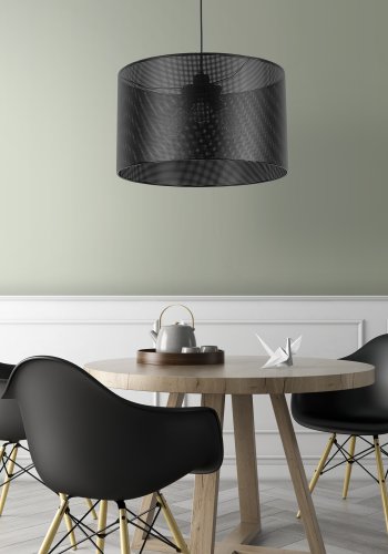 TK Moreno loftlampe 500 - sort stof og sort metal