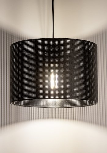 TK Moreno loftlampe 300 - sort stof og sort metal