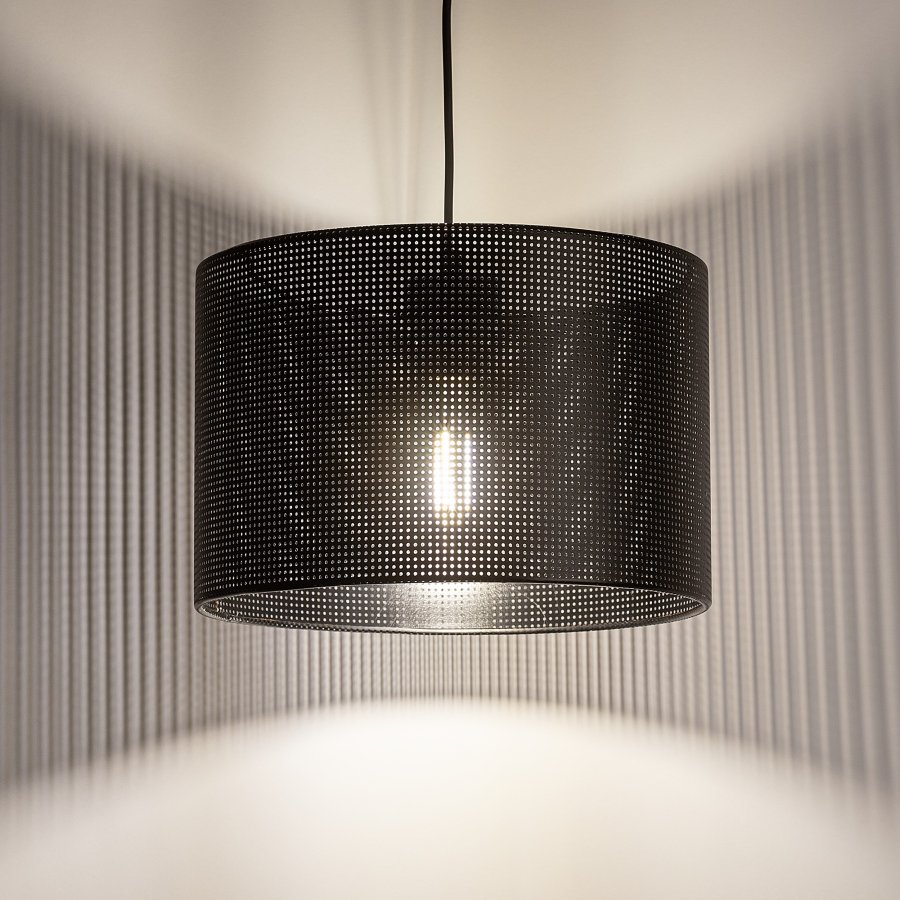 TK Moreno loftlampe 300 - sort stof og sort metal