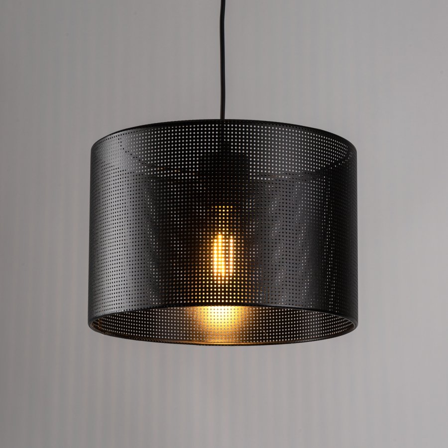 TK Moreno loftlampe 300 - sort stof og sort metal