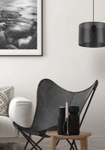 TK Moreno loftlampe 300 - sort stof og sort metal