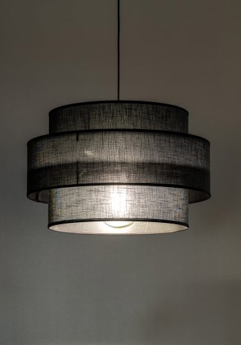 TK Calisto loftlampe - sort stof og sort metal