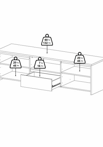 TVILUM Next TV-mbel 2 lger + 1 skuffe