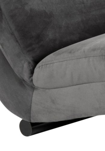 ACT NORDIC Slinky chaiselong - mrkegr stof og sort stl (60x170)