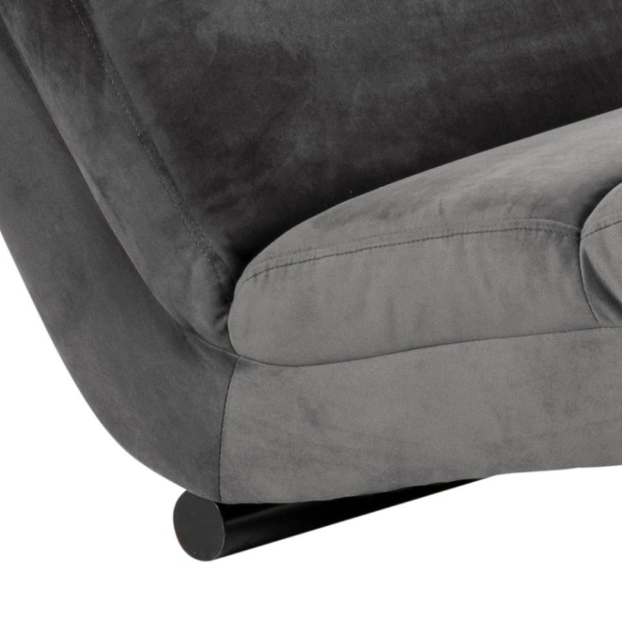 ACT NORDIC Slinky chaiselong - mrkegr stof og sort stl (60x170)