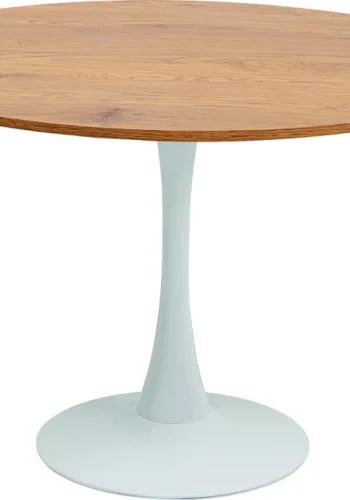KARE DESIGN Schickeria spisebord, rund - laminat m. egetrslook og hvid stl (110)