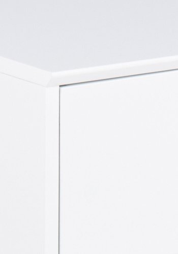 ACT NORDIC Rektangulr Mitra natbord m. 1 skuffe -  hvid tr og metal (40x30) 