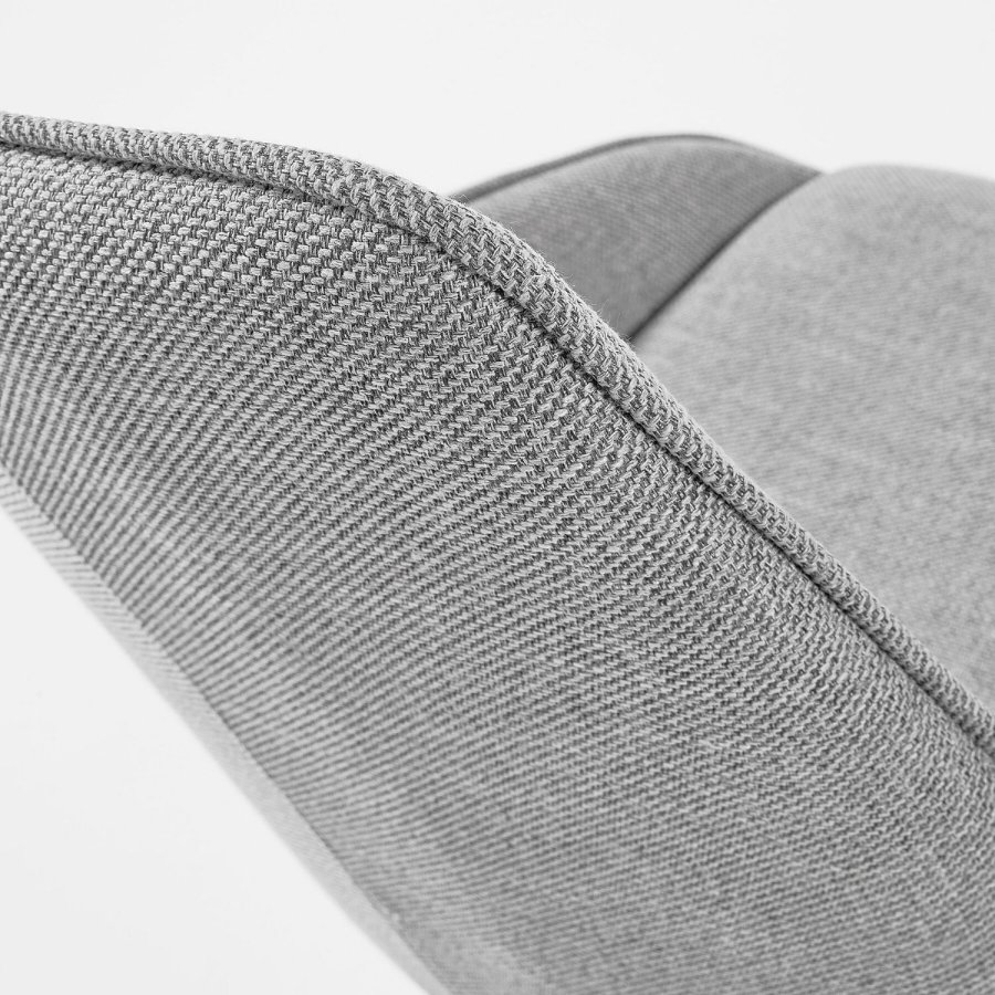 KAVE HOME Haston spisebordsstol m. armln - gr stof og metal med krydsfiner