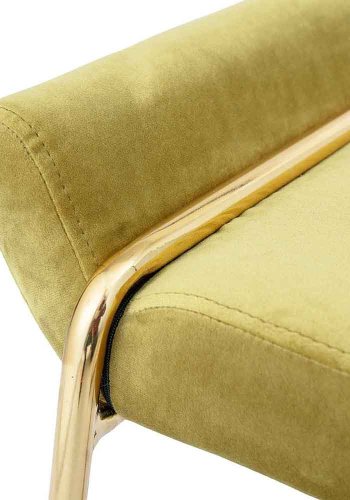 BLOOMINGVILLE Megan taburet - gul-grn polyester og metal, rektangulr (60x36)