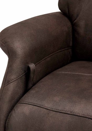 Delta recliner stol - brun-gr stof, m. armln