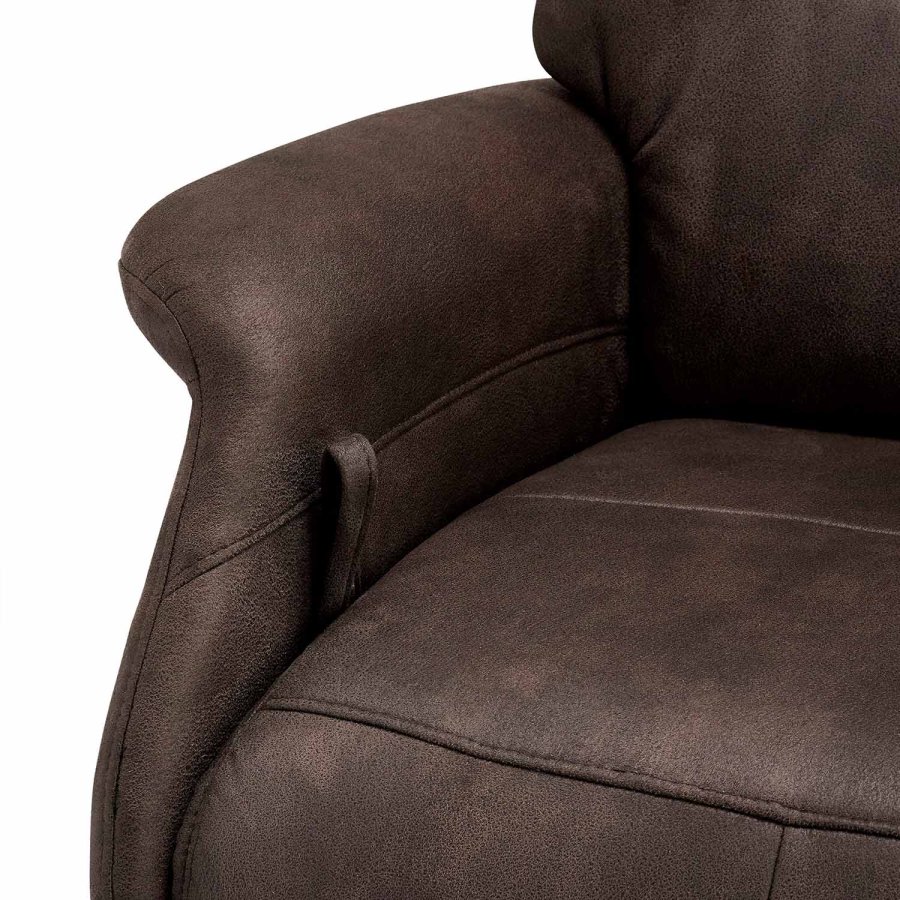 Delta recliner stol - brun-gr stof, m. armln
