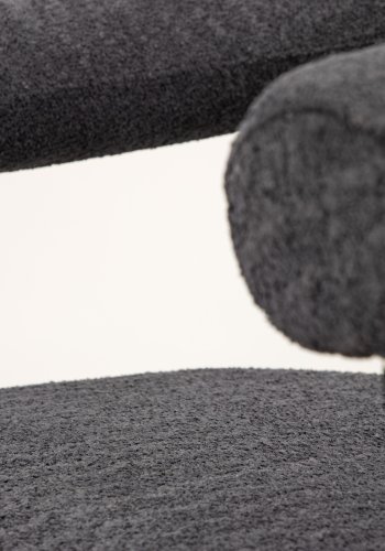 VIND COLLECTION Höksen x Josefin Lustig lnestol, m. armln - mrkegr bouclé stof og sort stl