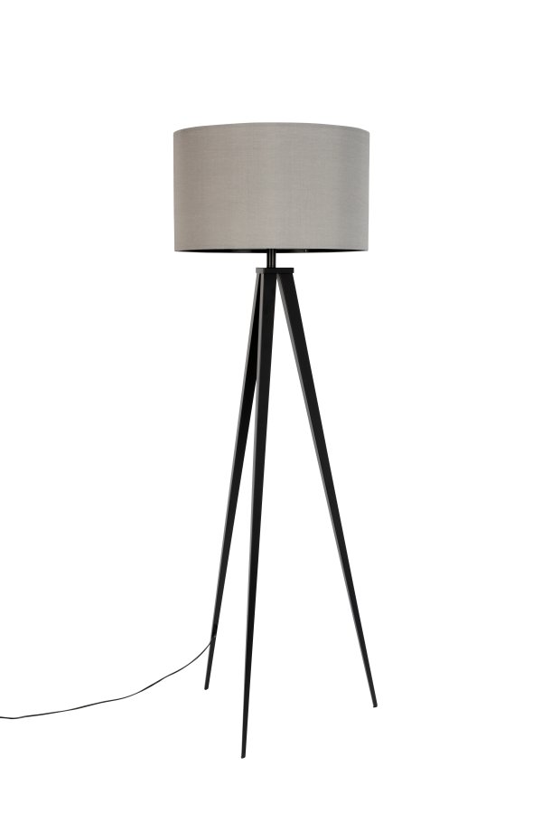 ZUIVER Tripod gulvlampe - gr og sort metal