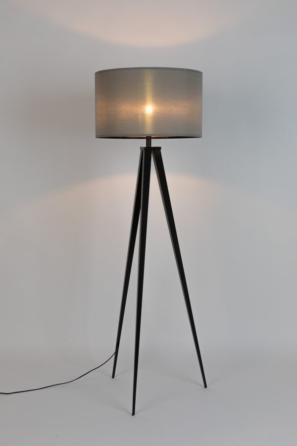 ZUIVER Tripod gulvlampe - gr og sort metal