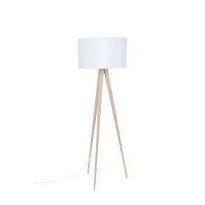 ZUIVER Tripod gulvlampe - hvid og natur tr