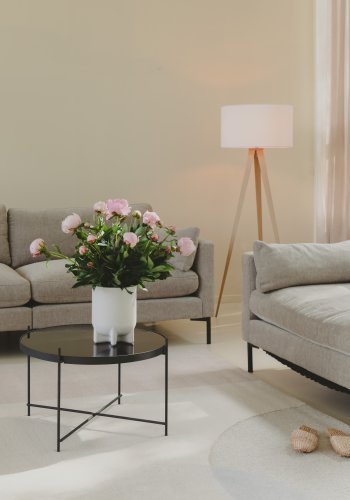 ZUIVER Tripod gulvlampe - hvid og natur tr