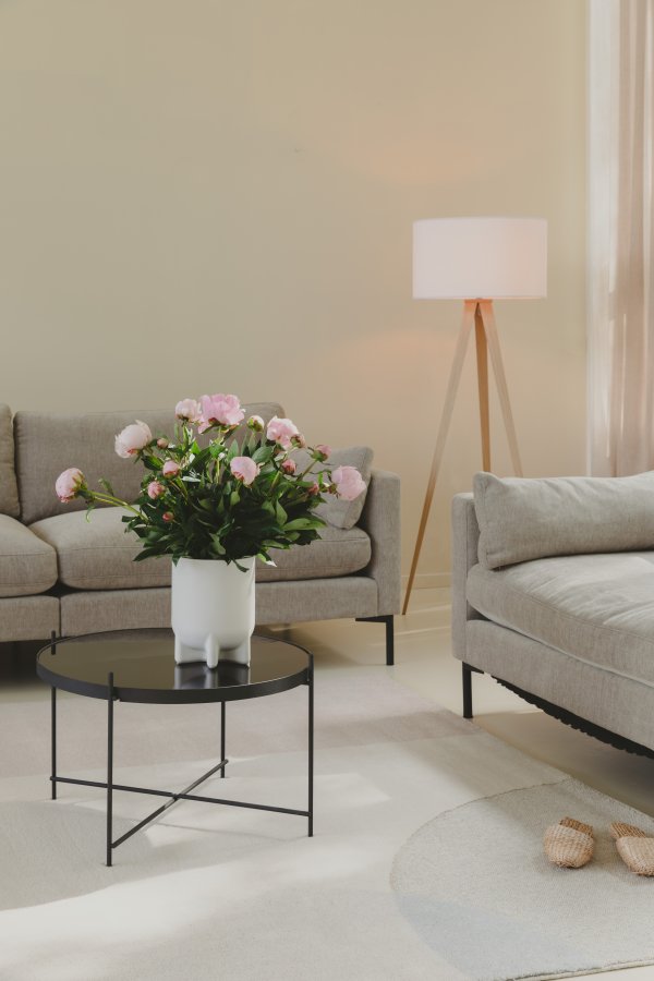 ZUIVER Tripod gulvlampe - hvid og natur tr