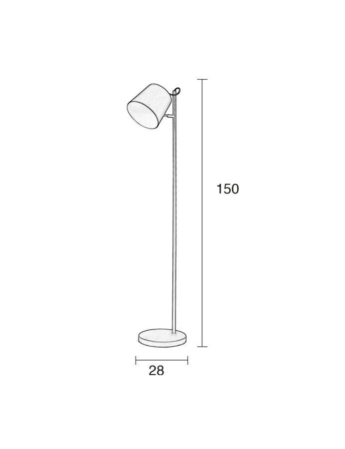 ZUIVER Buckle Head gulvlampe - hvid jern