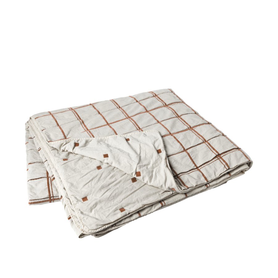 BROSTE COPENHAGEN Tove sengetppe, rektangulr - meerkat brun bomuld/chenille viscos (240x260)