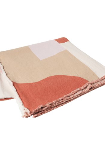 BROSTE COPENHAGEN Karla sengetppe, rektangulr - orange bomuld (240x260)