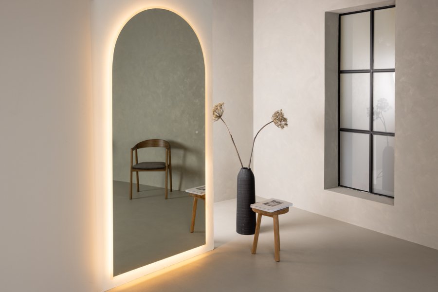 VIND COLLECTION Skeppsvik x Josefin Lustig vgspejl med LED lys - spejlglas (210x100)