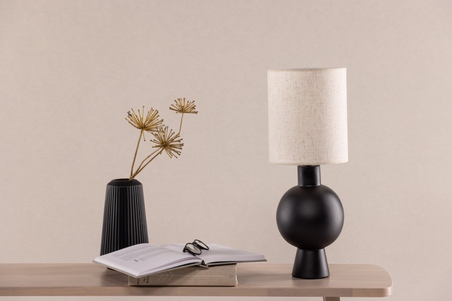 VIND COLLECTION Mysterna bordlampe - beige hr og sort beton