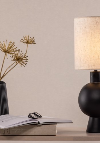 VIND COLLECTION Mysterna bordlampe - beige hr og sort beton