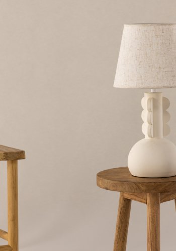 VIND COLLECTION Mellerud bordlampe - beige linned og beige beton
