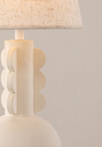 VIND COLLECTION Mellerud bordlampe - beige linned og beige beton