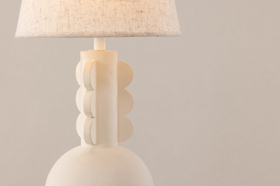 VIND COLLECTION Mellerud bordlampe - beige linned og beige beton