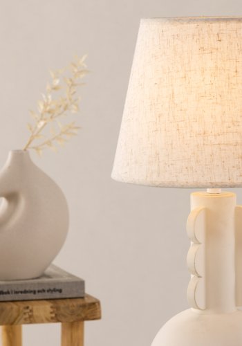 VIND COLLECTION Mellerud bordlampe - beige linned og beige beton